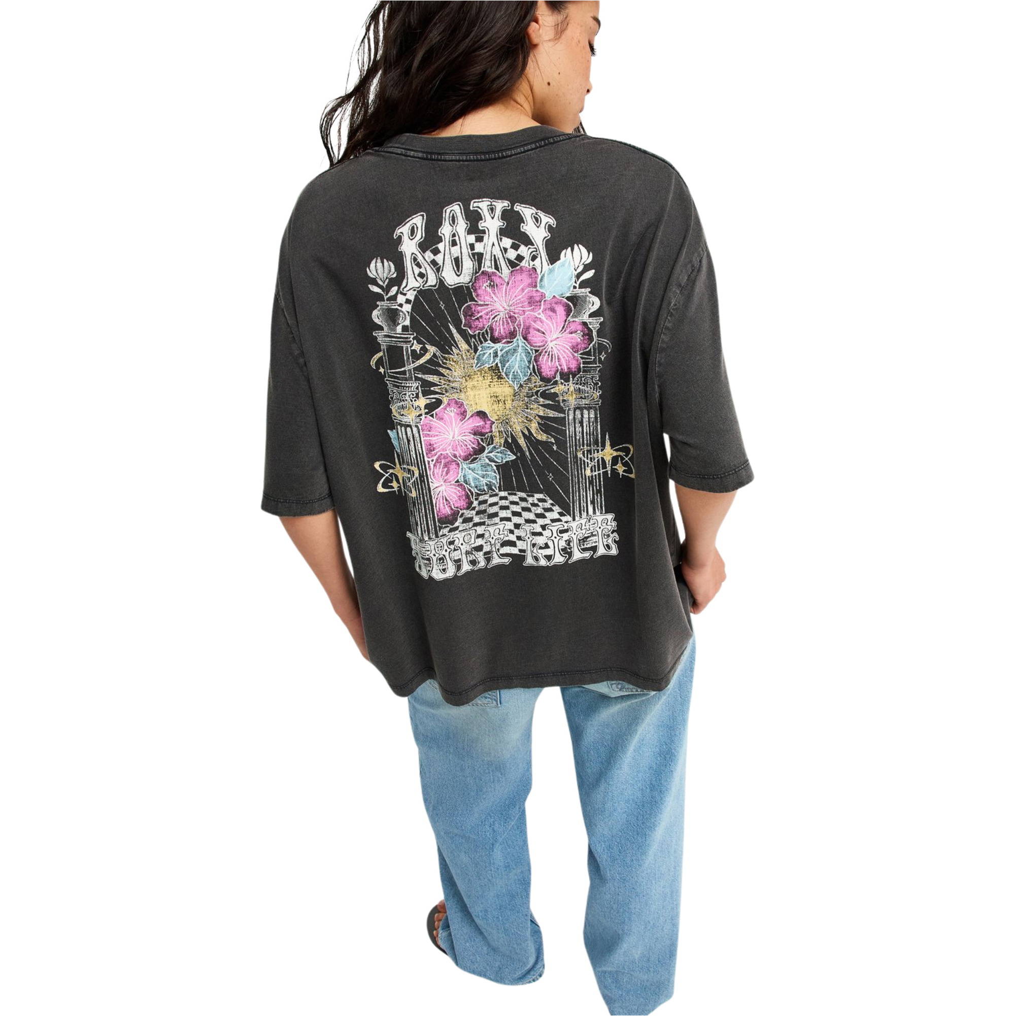 2026 Roxy Womens Talloversize Washed T-Shirt ERJZT06150 - Anthracite